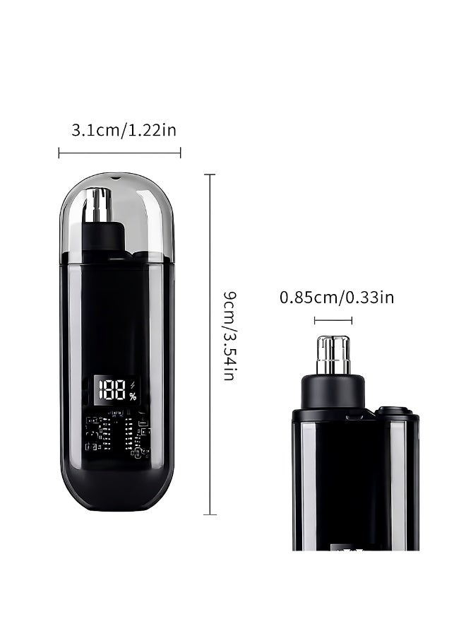 Rechargeable Ear & Nose Hair Trimmer with Digital Display | 360° Rotating Head | Safe Painless Trimming - Image 1
